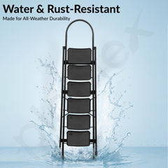 Plantex Hercules Pro 6-Step Foldable Ladder for Home with 150 kg Load Capacity/Heavy-Duty Steel Ladder/Anti-Slip Wide Step/Strong, Stable & Multi-Purpose (Black)-5