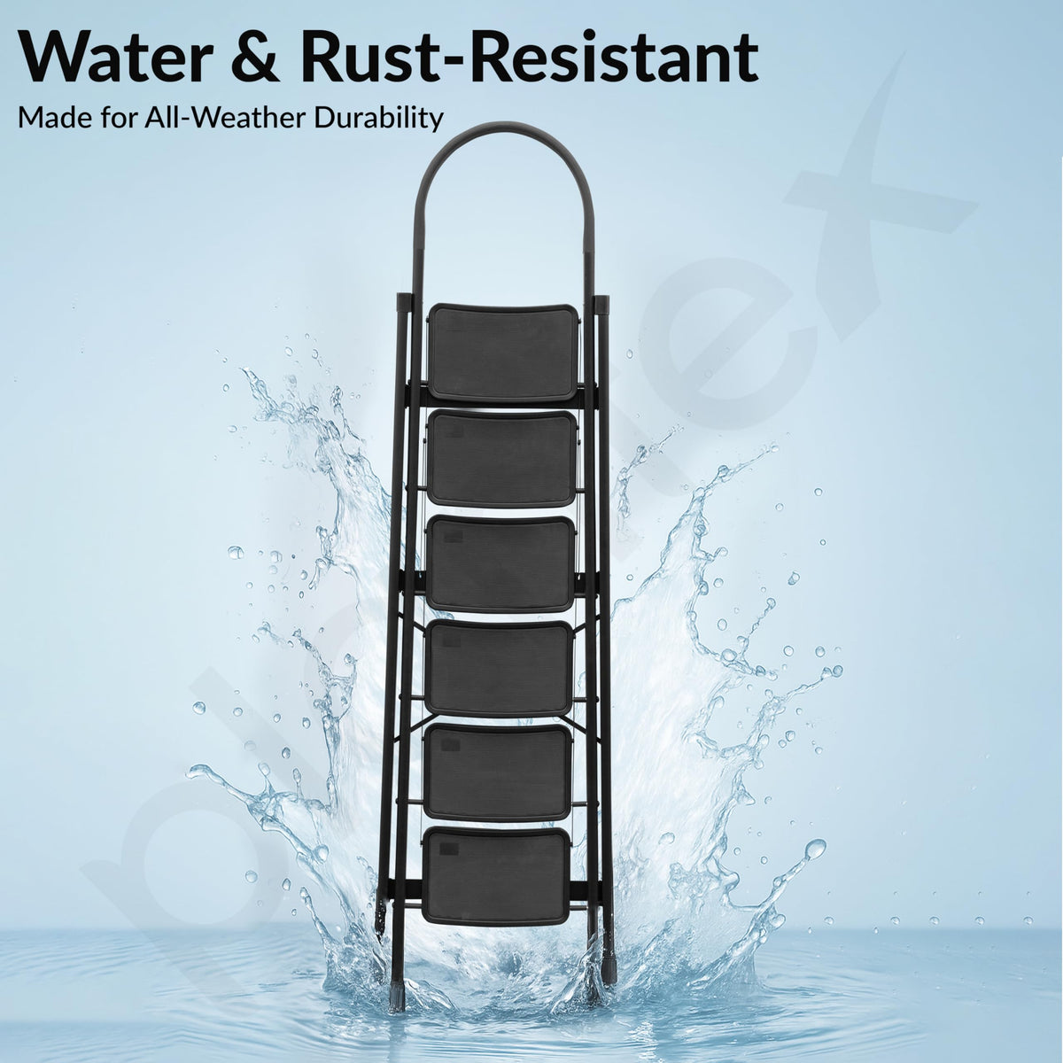 Plantex Hercules Pro 6-Step Foldable Ladder for Home with 150 kg Load Capacity/Heavy-Duty Steel Ladder/Anti-Slip Wide Step/Strong, Stable & Multi-Purpose (Black)-5