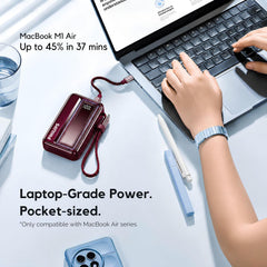 Philips 10000mAh 30W Max Fast Charging Power Bank (Iron Red) with Built-in Cable