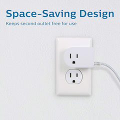 Philips SPS1611WA/37 Ground Plug with Braided Cord 6ft Power Cord On/Off Switch for Table or Wall Mount