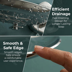 Plantex J4 Stainless Steel Double Soap Dish for Bathroom/Soap Holder for Bathroom/Wall Mounted Soap Holder/Bathroom Accessories (Chrome Finish) Angel-5