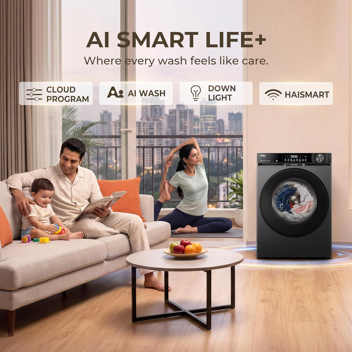 Haier Smart Choice 12 Kg, 5 Star, AI Smart LIFE+, Hygienic Care,ABT,525 mm Super Drum, Refresh,Direct Motion Motor,WiFi enabled, Fully Automatic (EFL120-DM14F5ES8U1)-3