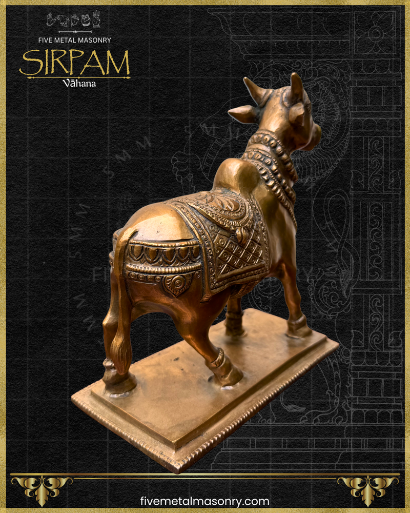 Vrsabha(Nandi) : Bull Panchaloha Bronze Icon - 8" - Sirpam Collection