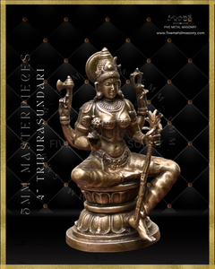 Lalitha-Tripurasundari  Panchaloha Bronze Icon - 4"-  Masterpieces Collection