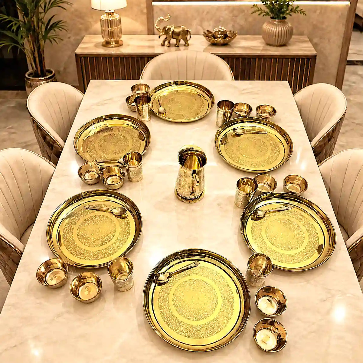 Brass Luxury Dinner Serving Set