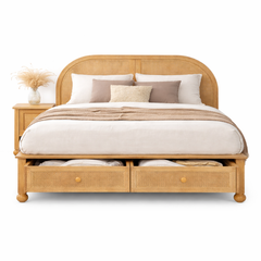 Valencia Rattan Bed With  Drawer Storage