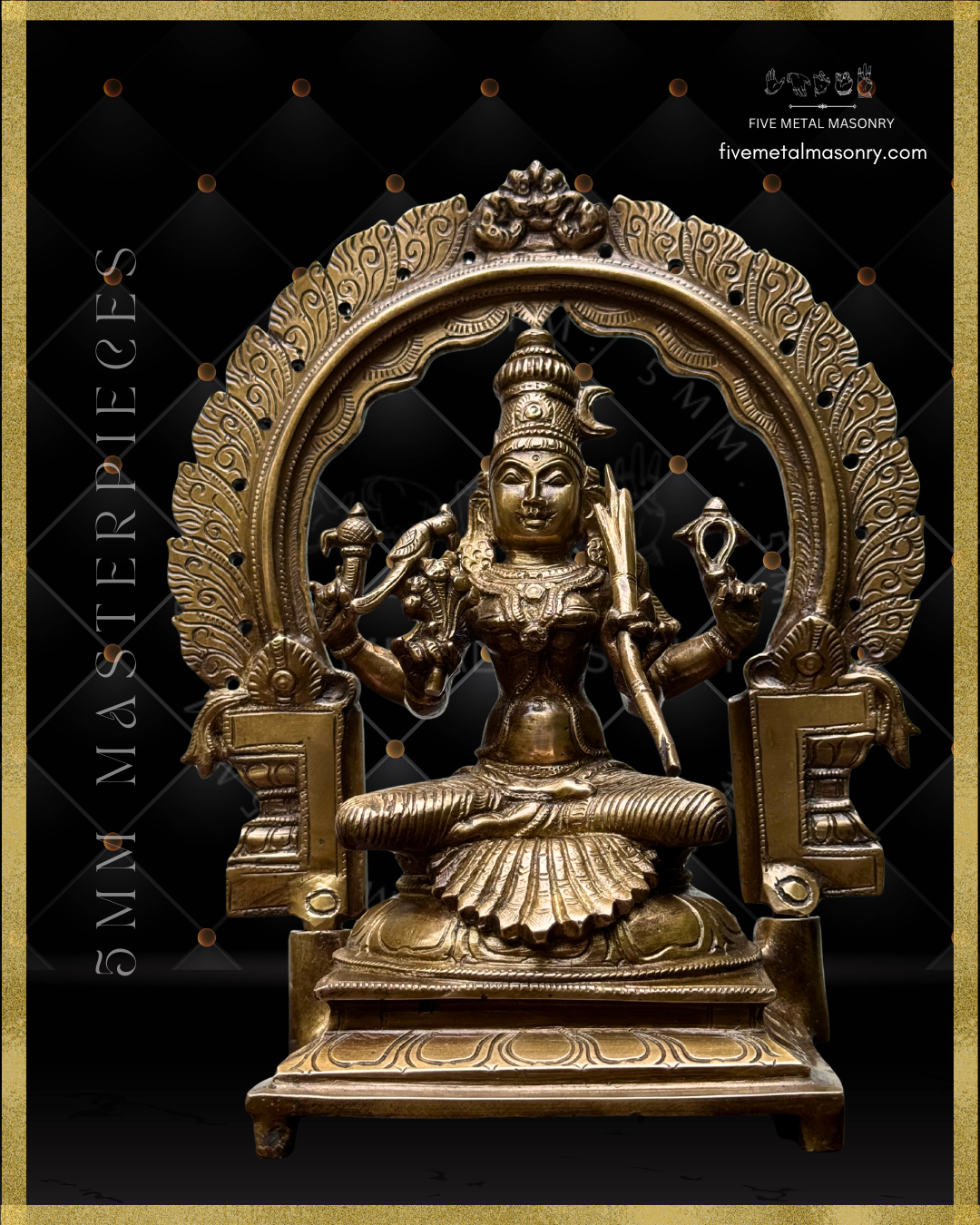 Kamakshi Panchaloha Bronze Icon - 10" with arch - Masterpieces Collection