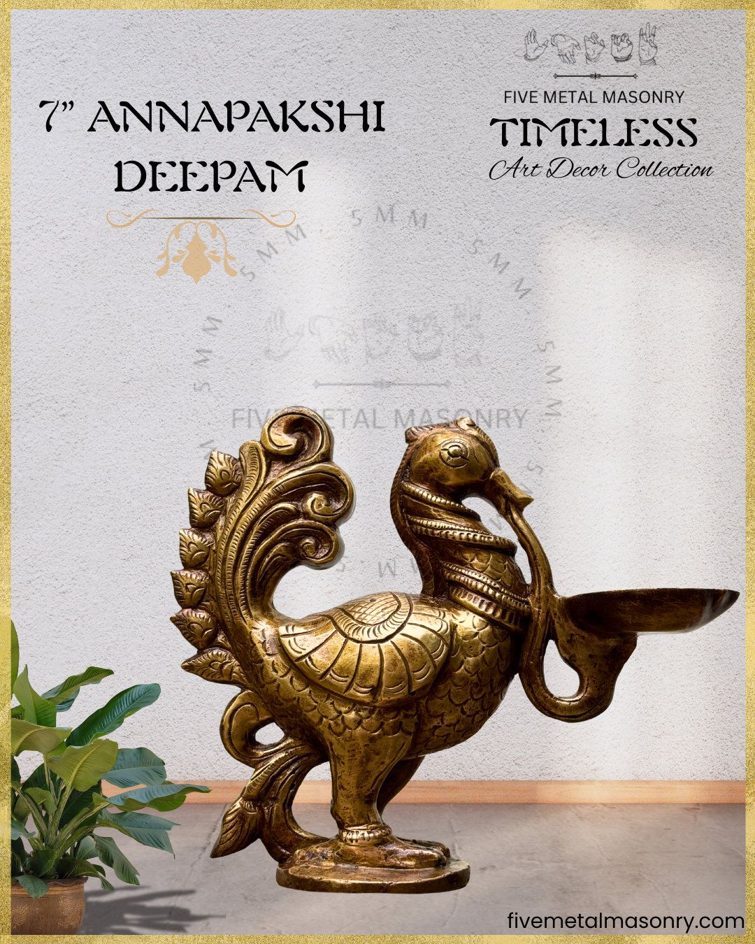 Hamsa/Annapakshi Deepam Panchaloha Bronze Icon - 7"- Timeless Collection