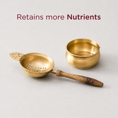 Handcrafted Brass and Wood Tea/Coffee Strainer (पीतल की चाय/कॉफ़ी छन्नी)