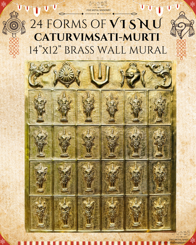 Caturvimsatimurti - 24 Forms of Visnu - 14" x 12”