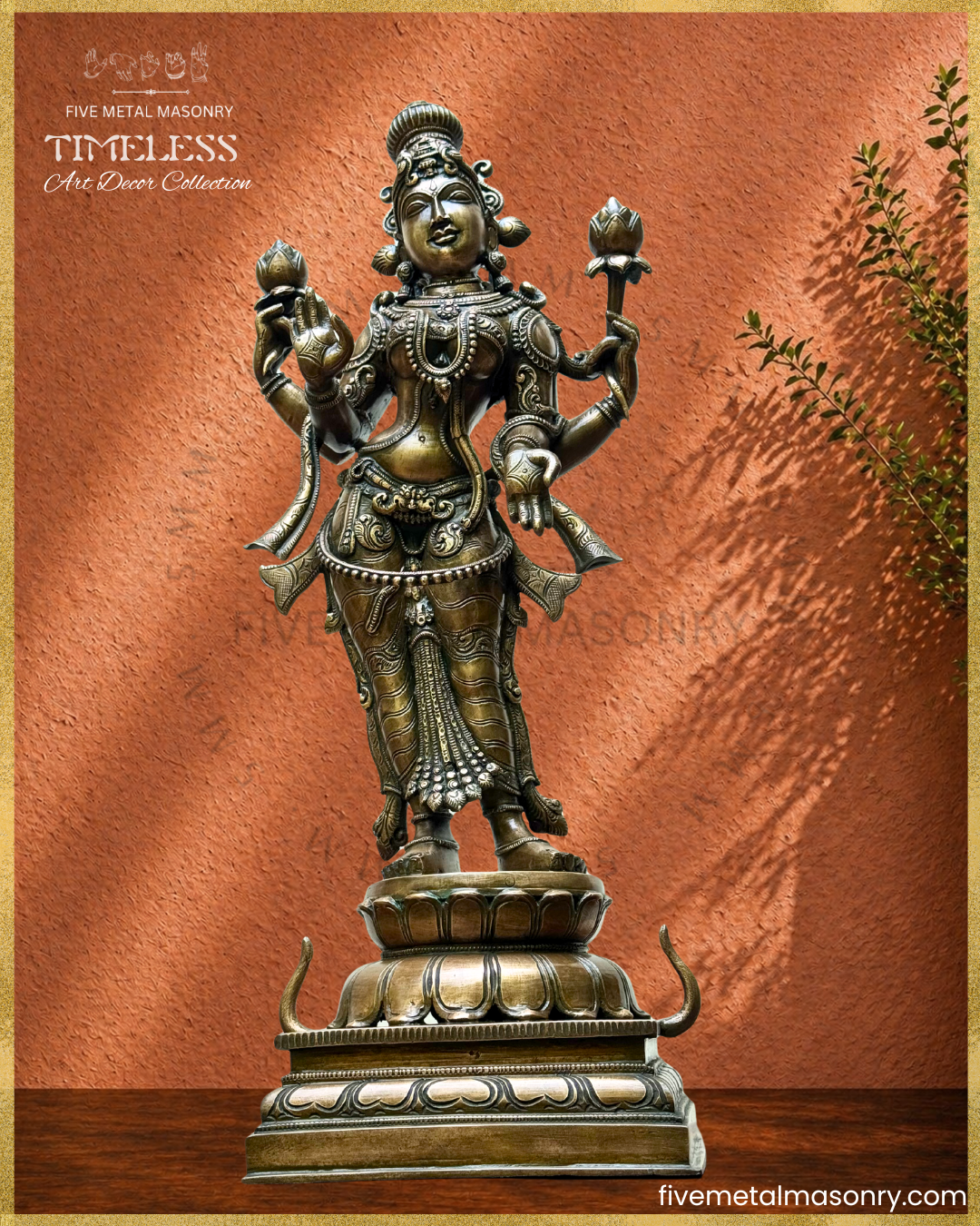 Lakshmi Panchaloha Bronze Icon - 20" Standing - Timeless Collection