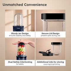Prestige Crysta Chef Air Fryer 5.5 L + Prestige Nutri-Mate 400W Mixer Grinder, 2 Jars & 3 Lids, Dual Safety Interlock, 1Y Warranty