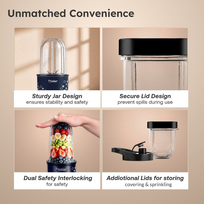 Prestige Crysta Chef Air Fryer 5.5 L + Prestige Nutri-Mate 400W Mixer Grinder, 2 Jars & 3 Lids, Dual Safety Interlock, 1Y Warranty