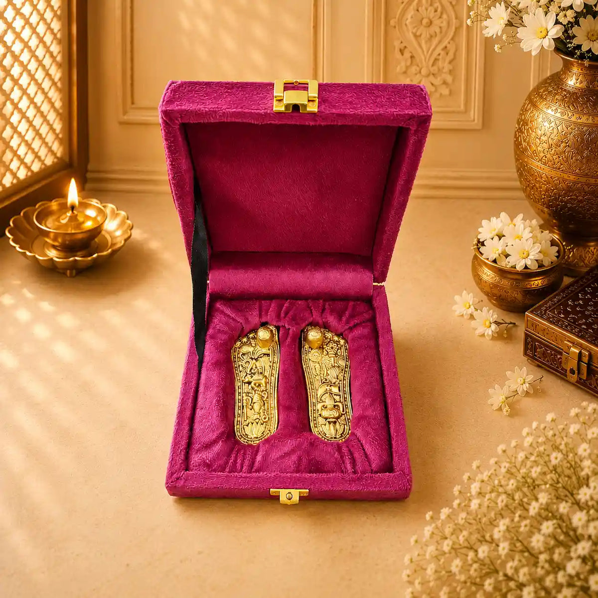 Brass Charan Paduka Set (3 Inch)