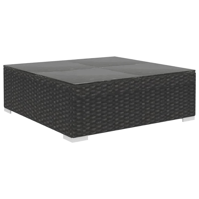 Looks Outdoor Swimming Poolside Lounger With  1 Side Table (Black + Grey)
