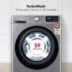 LG 10 kg 5 Star Fully Automatic Front Load Washing Machine (FHP1410Z7P.APSQEIL, Smart Diagnosis, Platinum Silver)