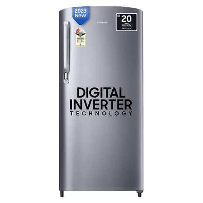 SAMSUNG Stylish Grande 183 Litres 2 Star Direct Cool Single Door Refrigerator with Stabilizer Free Operation (RR20C2412GS/NL, Grey Silver)