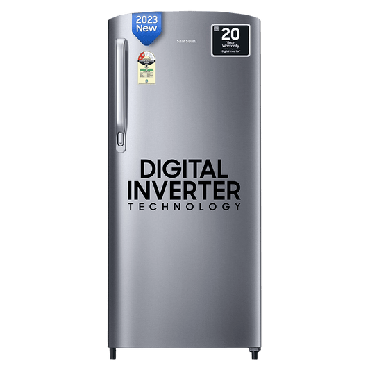 SAMSUNG Stylish Grande 183 Litres 2 Star Direct Cool Single Door Refrigerator with Stabilizer Free Operation (RR20C2412GS/NL, Grey Silver)