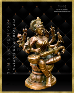 Matangi/Raja Shyamala  Panchaloha Bronze Icon - 4"-  Masterpieces Collection
