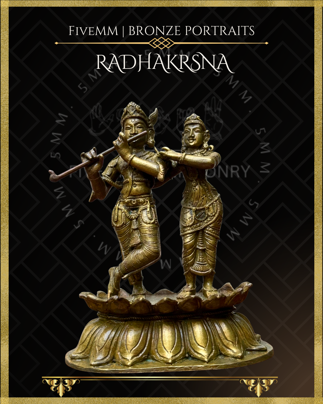 Radha Krishna Panchaloha Bronze Icon - 5.5"