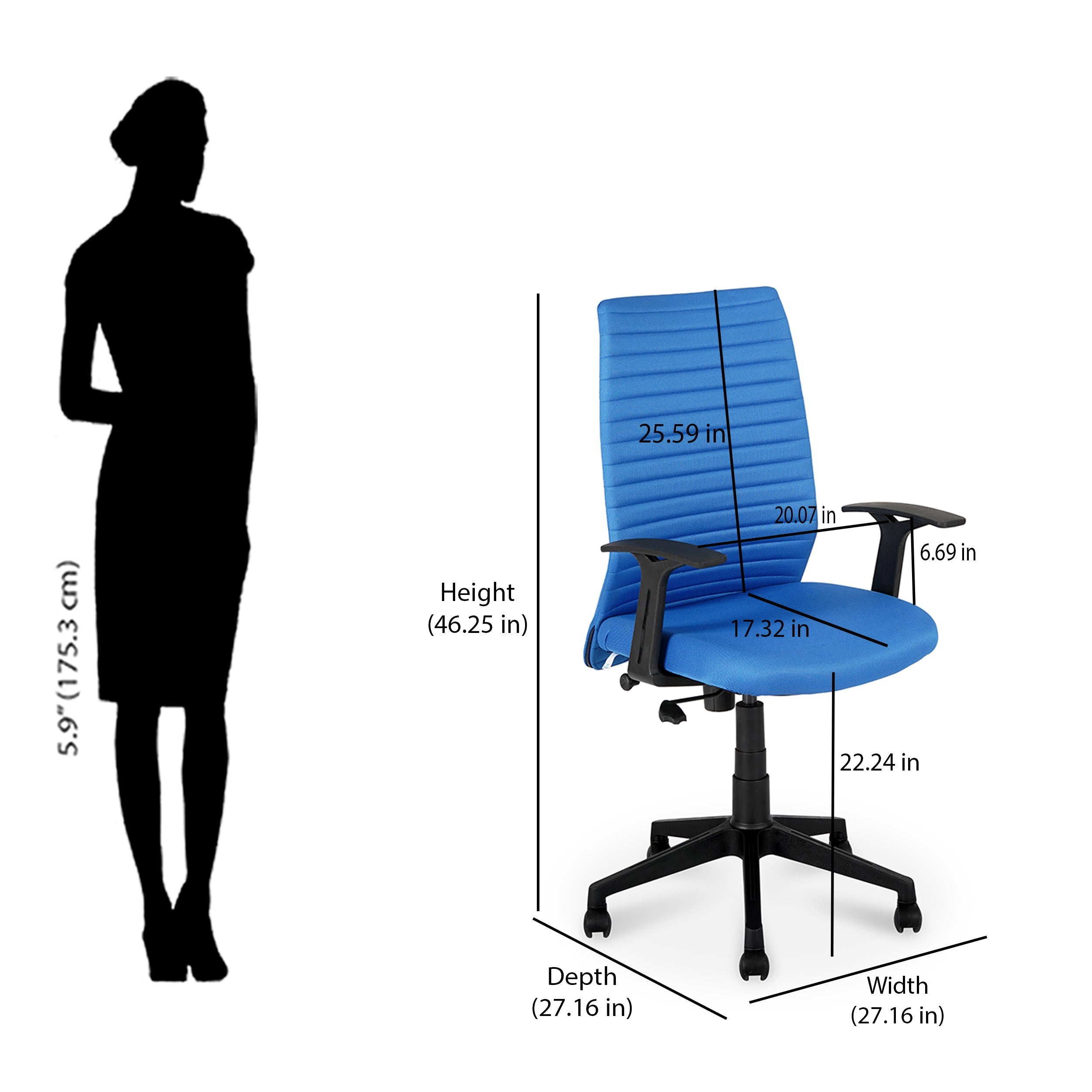 Nilkamal Thames Neo High Back Fabric Chair