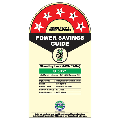 Crompton Marvel 10 Litre Vertical Storage Geyser with Anti-Scale Technology (White)