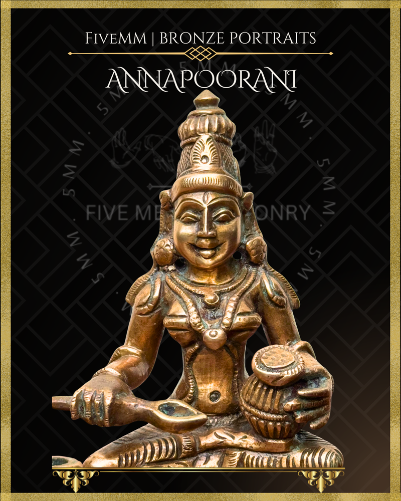 Annapoorani / Annapurna Panchaloha Bronze Icon - 7" with arch