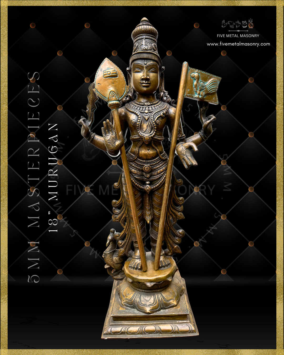 Murugan Panchaloha Bronze Icon - 18" - Masterpieces Collection