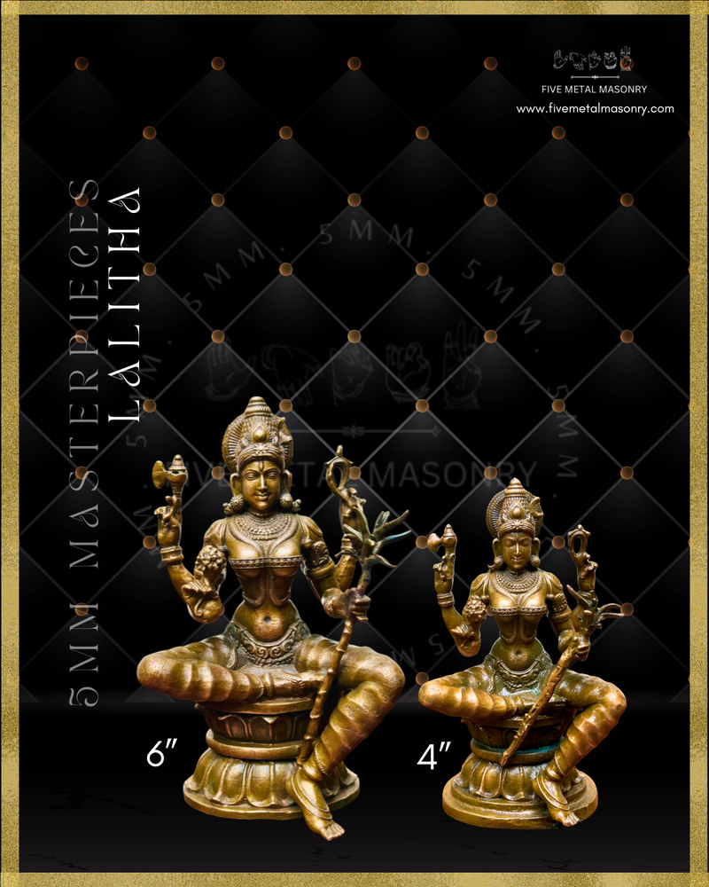 Lalitha-Tripurasundari  Panchaloha Bronze Icon - 6"-  Masterpieces Collection