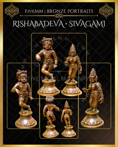 Rishabhadeva Sivagami Shiva Panchaloha Bronze Icon Set - 4"