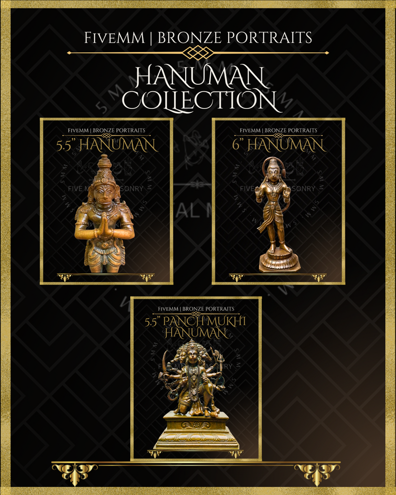 Dhyana Hanuman Panchaloha Bronze Icon - 3.5" Seated