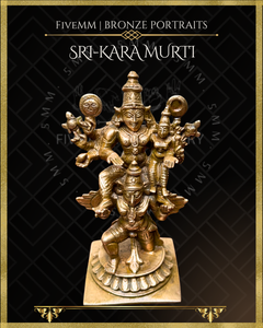 Vishnu with Lakshmi on Garuda Panchaloha Bronze Icon - 5"