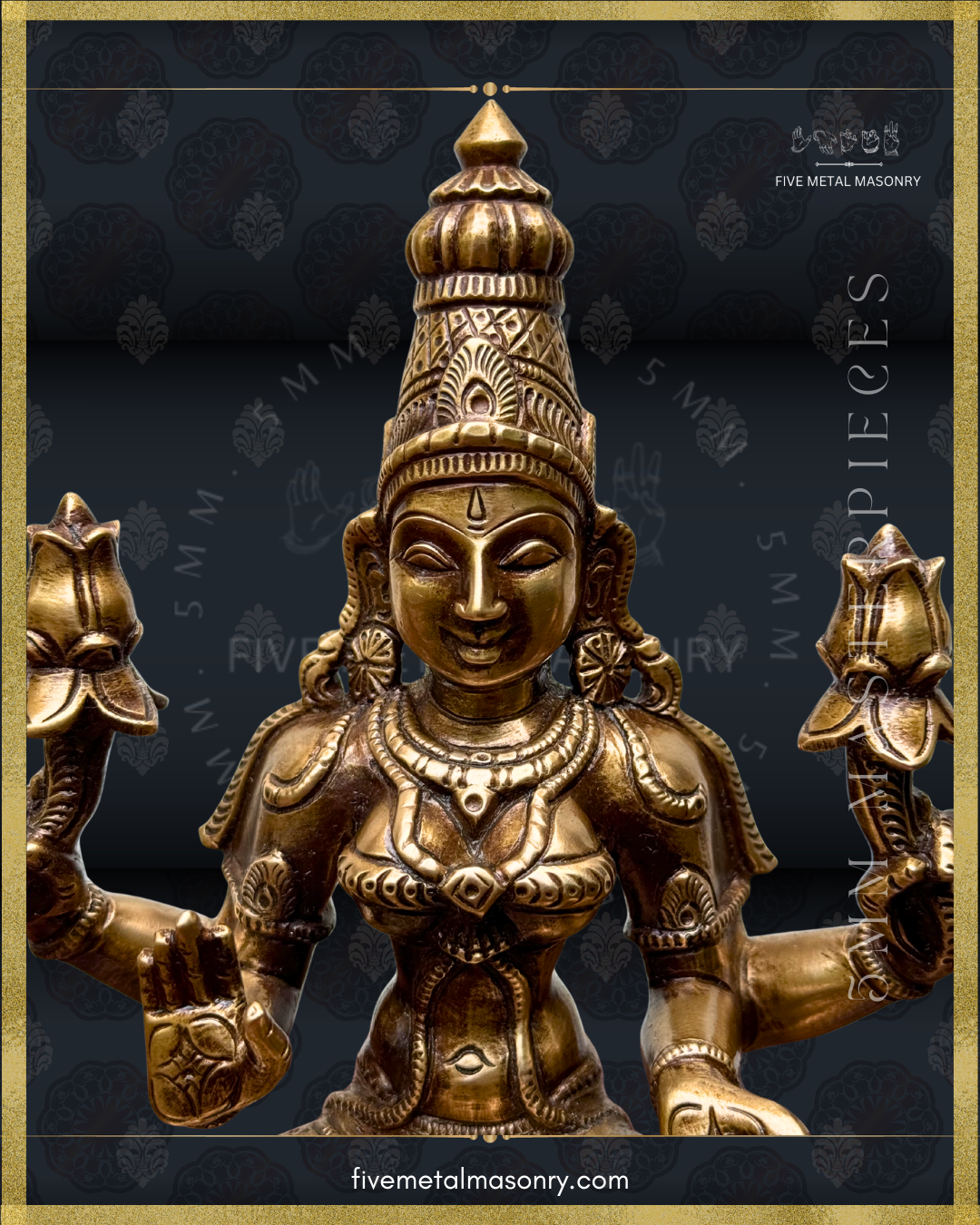 Lakshmi Panchaloha Bronze Icon - 10" with arch - Masterpieces Collection