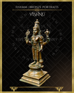 Vishnu Panchaloha Bronze Icon - 10.5"