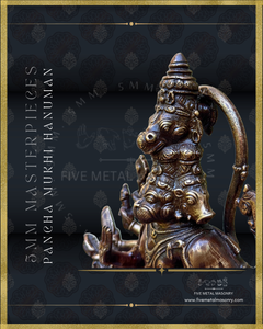 Pancha Mukhi Hanuman Panchaloha Bronze Icon - 12"-  Masterpieces Collection
