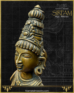 Parvati's Bust Panchaloha Bronze Icon - 6.5"- Sirpam Collection | Made to Order