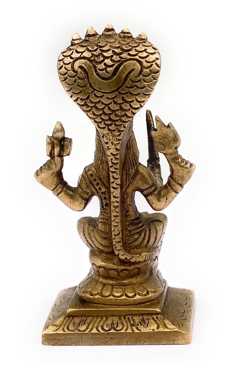 Brass Mariamman Idol Mariyamma Muthu Mariamman Yellamma Devi Statue, Peetal Amman Murti, Handcrafted Hindu Goddess Shakti Figurine,Gold, 5 Inch, 1 Piece