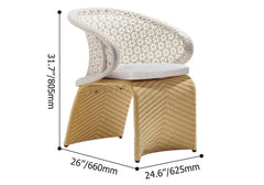 Homela Outdoor Patio Seating Set 4 Chairs and 1 Table Set (Tan + White)