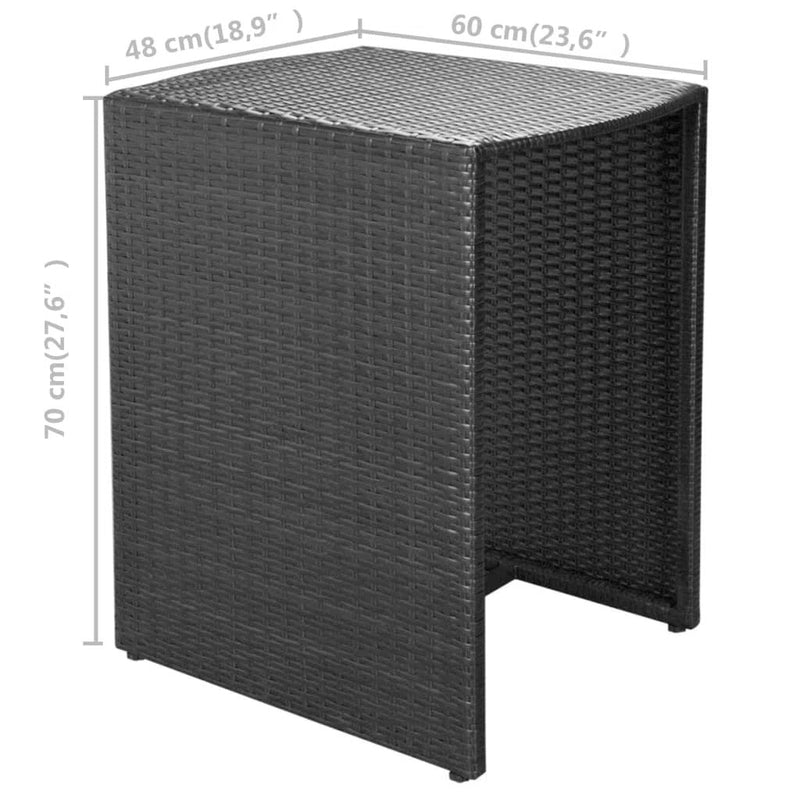 Wisp Outdoor Patio Seating Set 2 Chairs and 1 Table Set (Black)