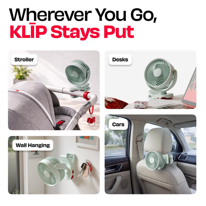 Personal Clip Fan with SharkGrip™ | KLĪP