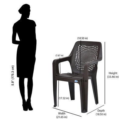 Nilkamal Trendy Plastic Chair with Arm Rest
