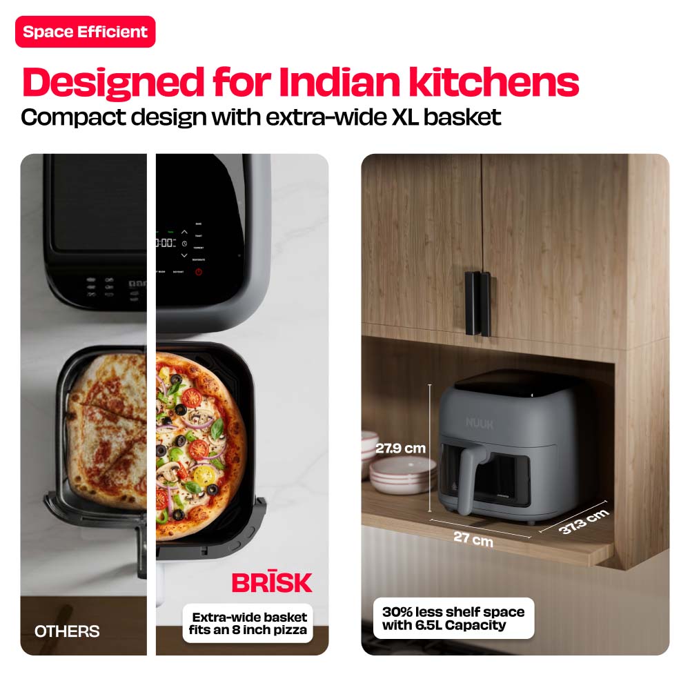 World's 1st 100% Toxin-Free ILAG® Certified CeramicTech™ Air Fryer with XL Basket | BRĪSK