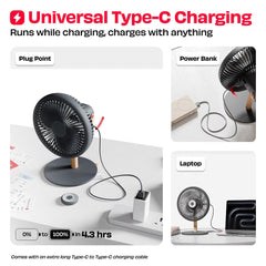 All-day Wireless Rechargeable Table Fan with Mood Light and Magnetic Remote | LĪT [v3]
