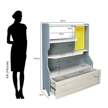 Nilkamal Furlenco Engineered Wood Display Unit in Cornsilk and Gothic Grey Finish