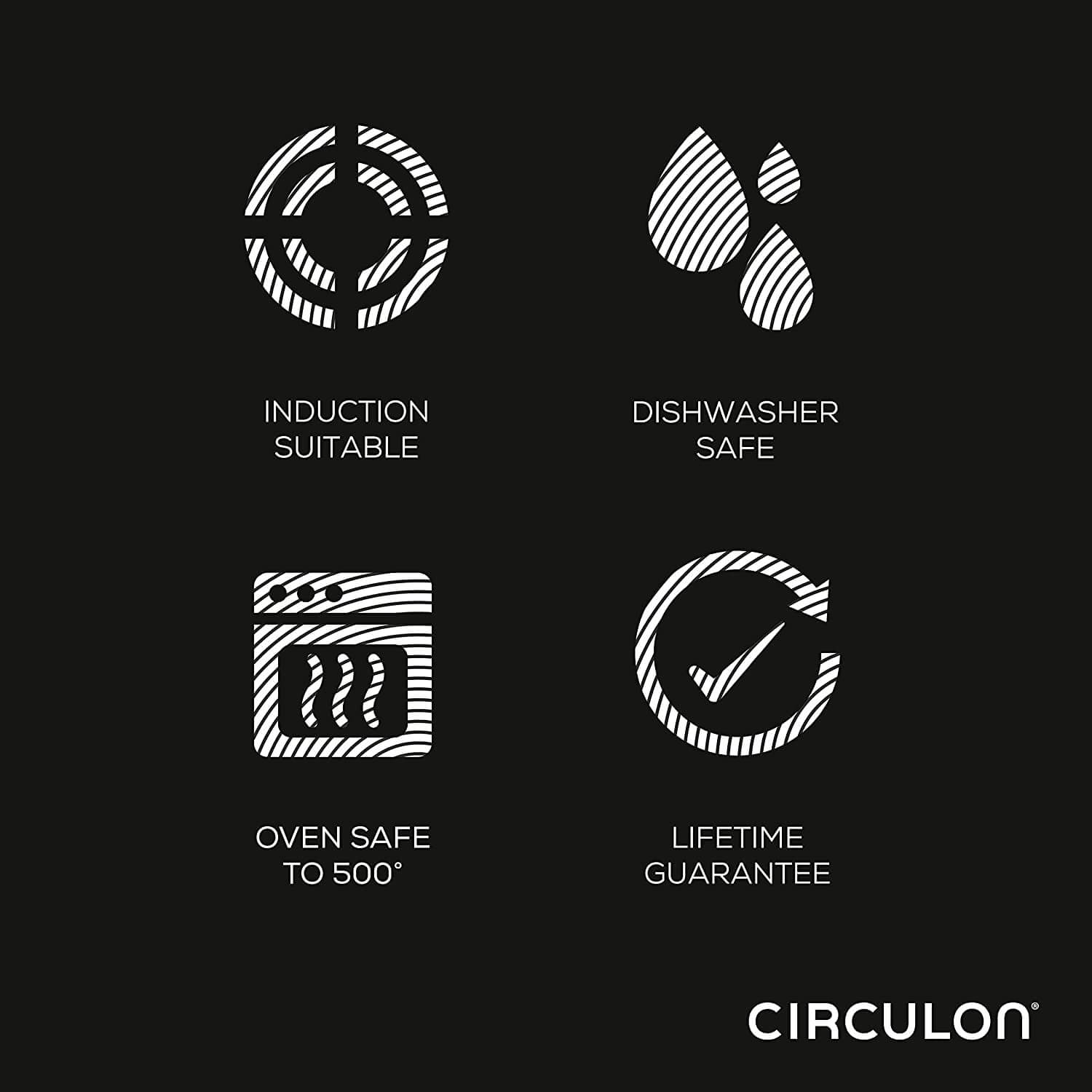 Circulon Clad Stainless Steel Saucepan with Glass Lid and Hybrid SteelShield and Nonstick Technology, 16cm, Silver