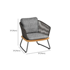 Reevo Outdoor Garden Balcony Sofa Set 2 Seater , 2 Single Seater 1 Center Table Set (Dark Grey) Braided and Rope