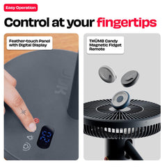 Rechargeable Table Fan with ProLift™ Adjustable Stem and Mood Light | LĪT PRO