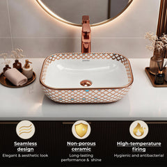 Plantex Ceramic Table Top Wash Basin/Washbasin/Countertop Wash Basin for Bathroom/Living Room(NC-482, 14 x 10 x 5 Inch)-6