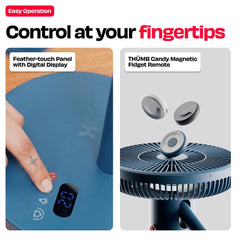 Rechargeable Table Fan with ProLift™ Adjustable Stem and Mood Light | LĪT PRO