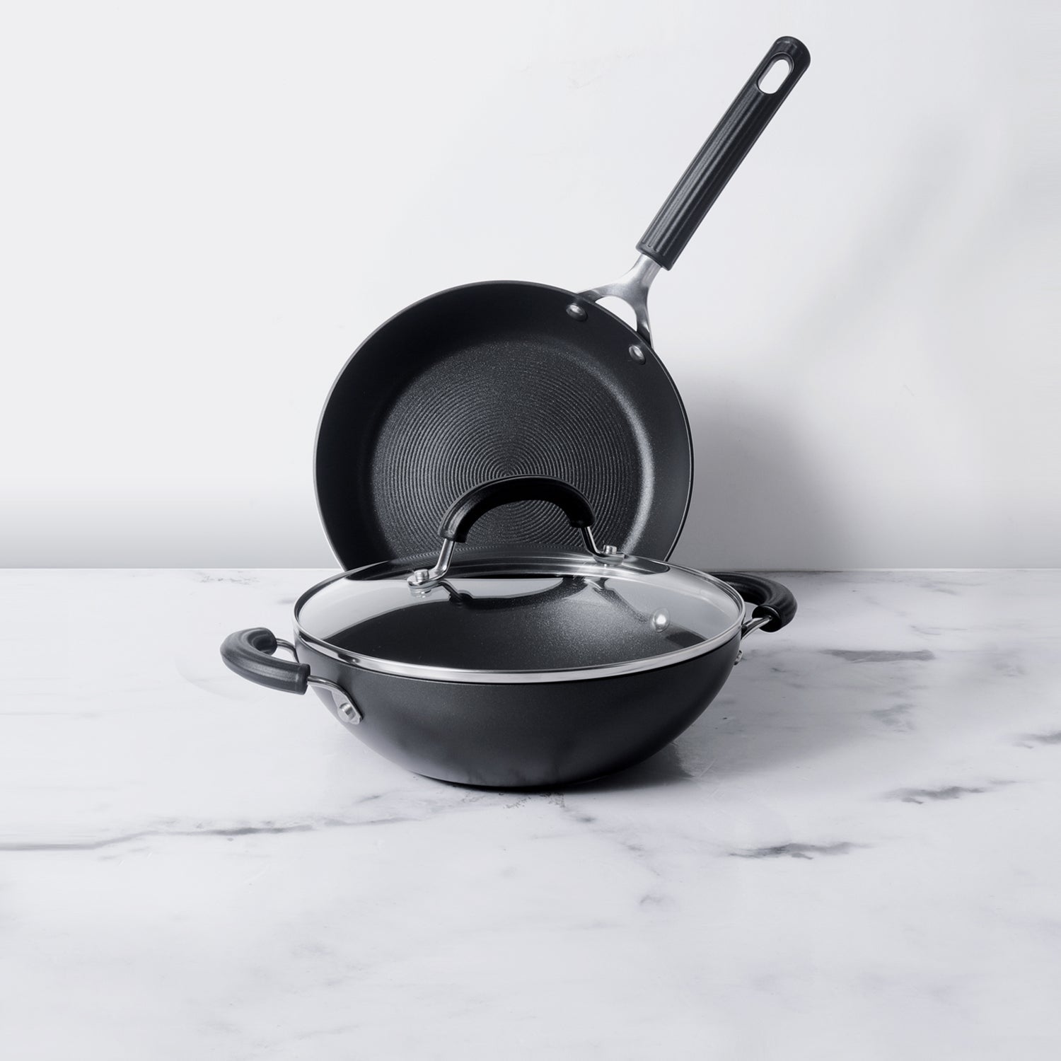 Circulon Origins 3pcs Non-Stick 20cm (Frypan + Kadai) with Glass Lid